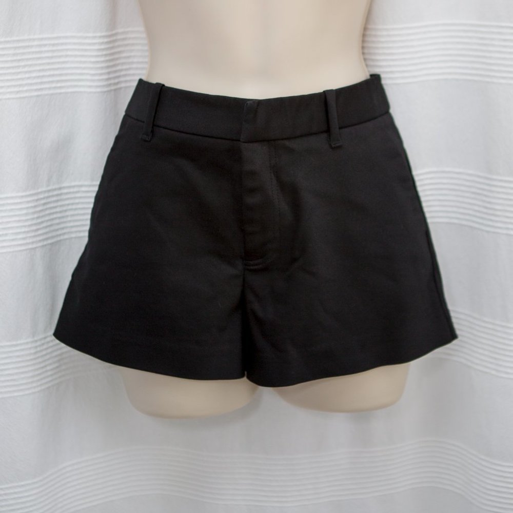 Black Cotton Blend Shorts